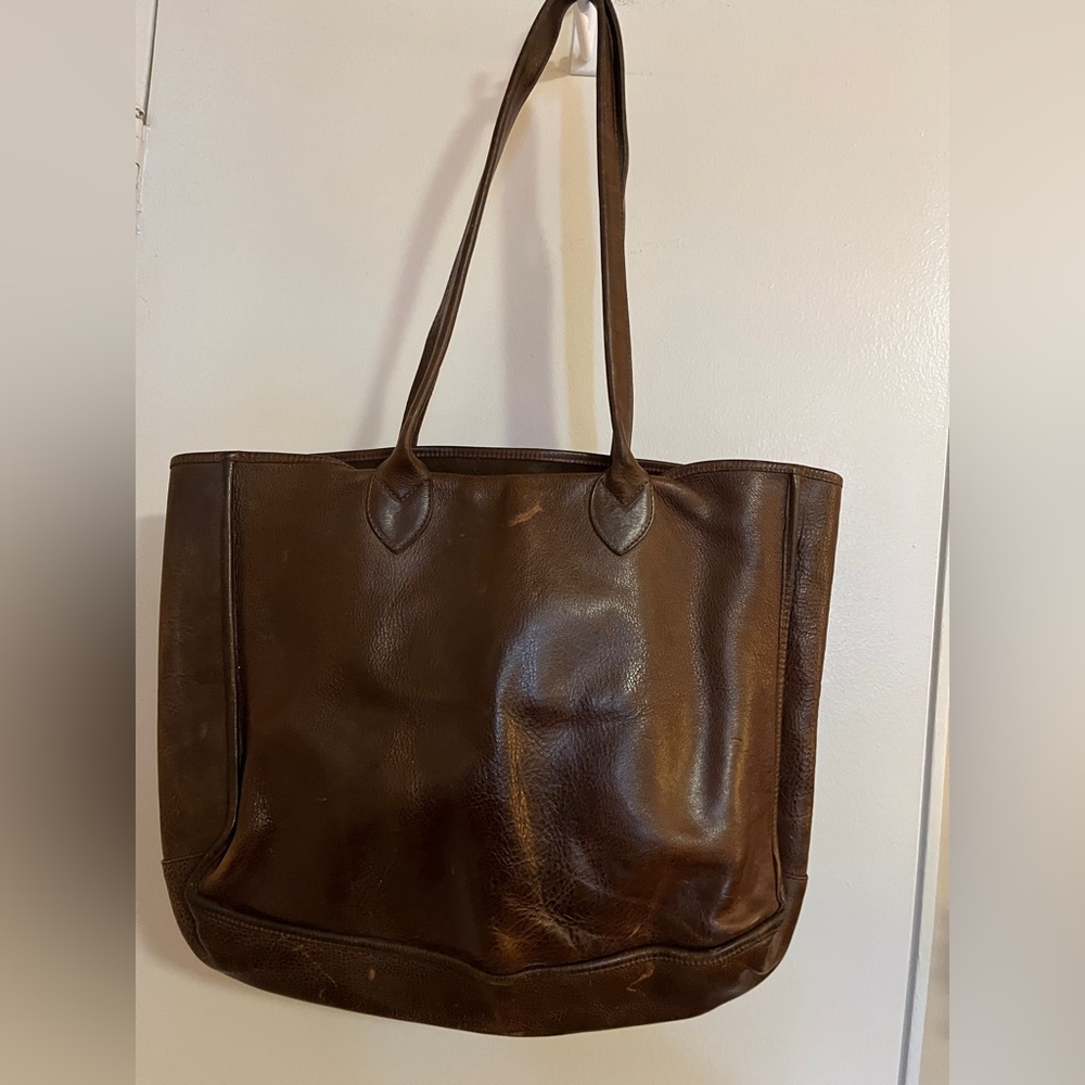Large leather tote bag